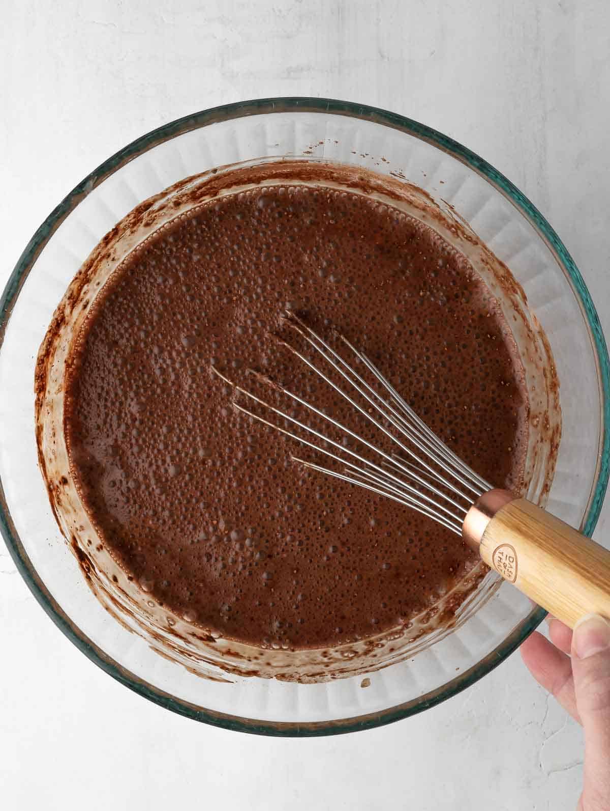 mixed chia pudding in a bowl