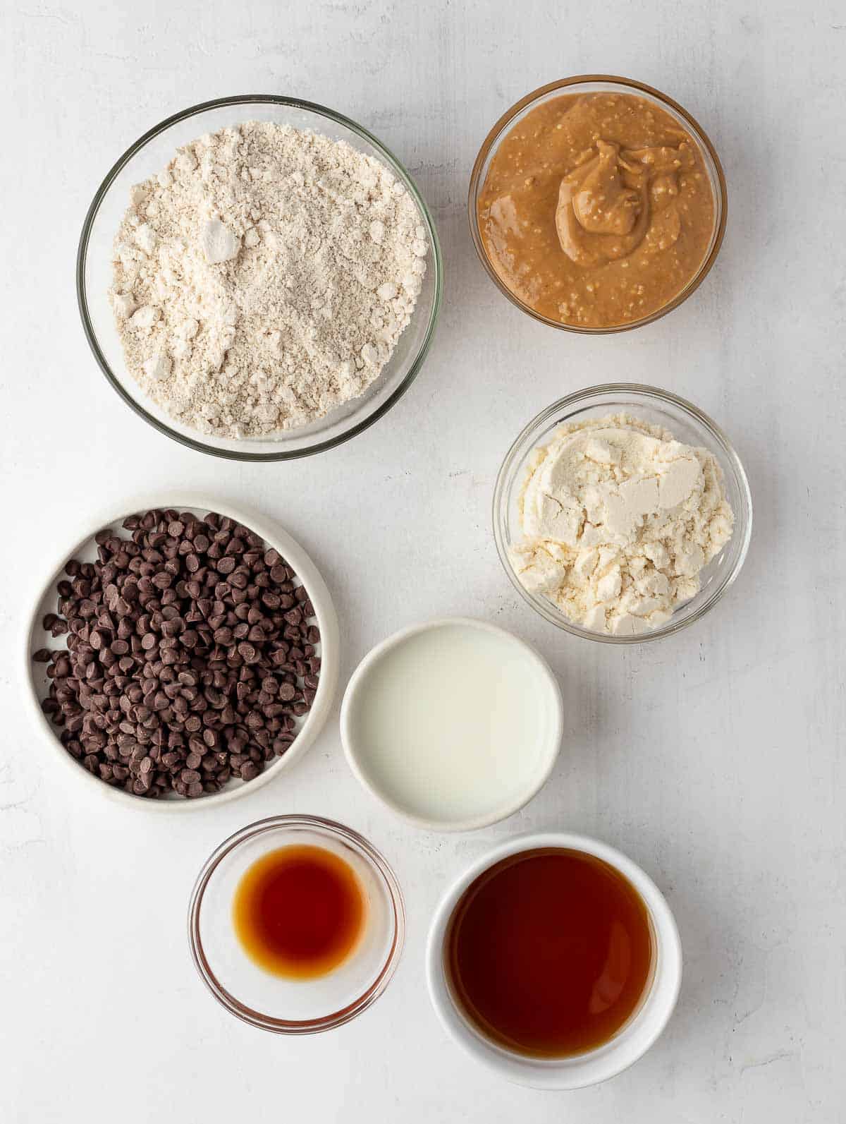 ingredients of protein cookie dough balls
