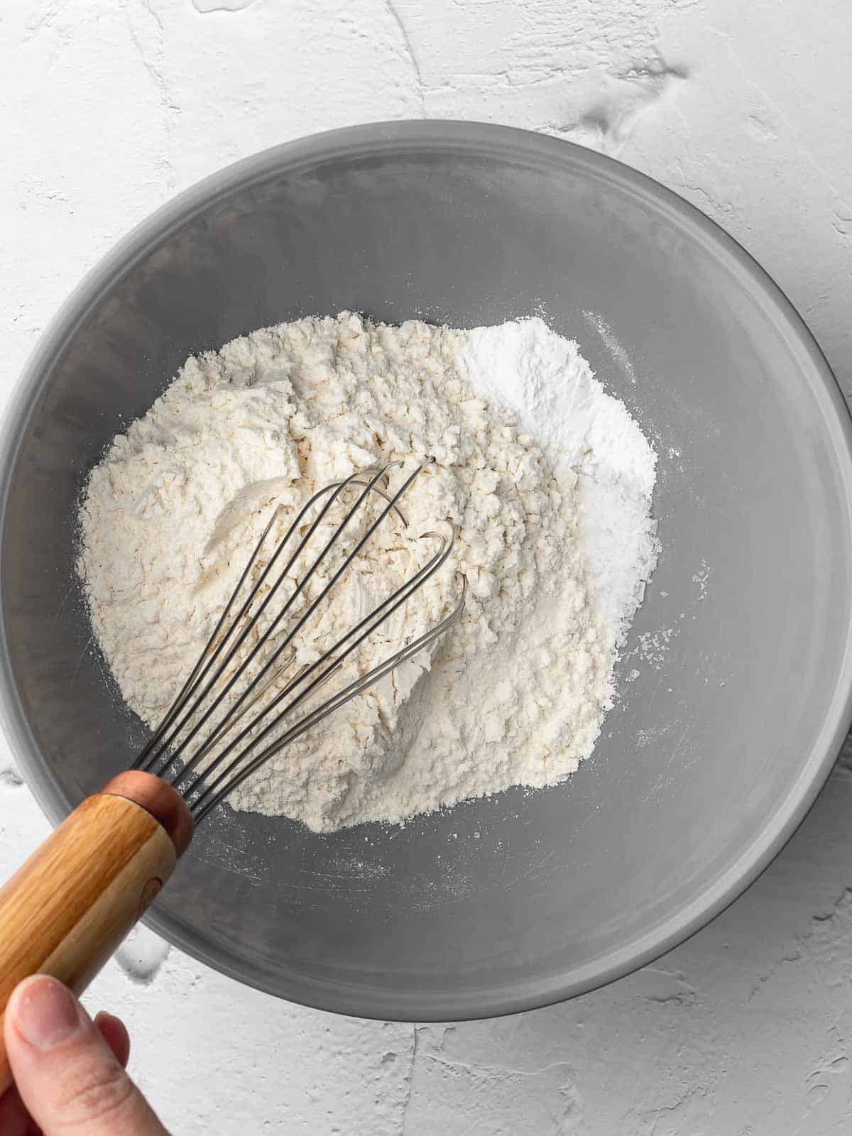 mixing dry ingredients in a bowl