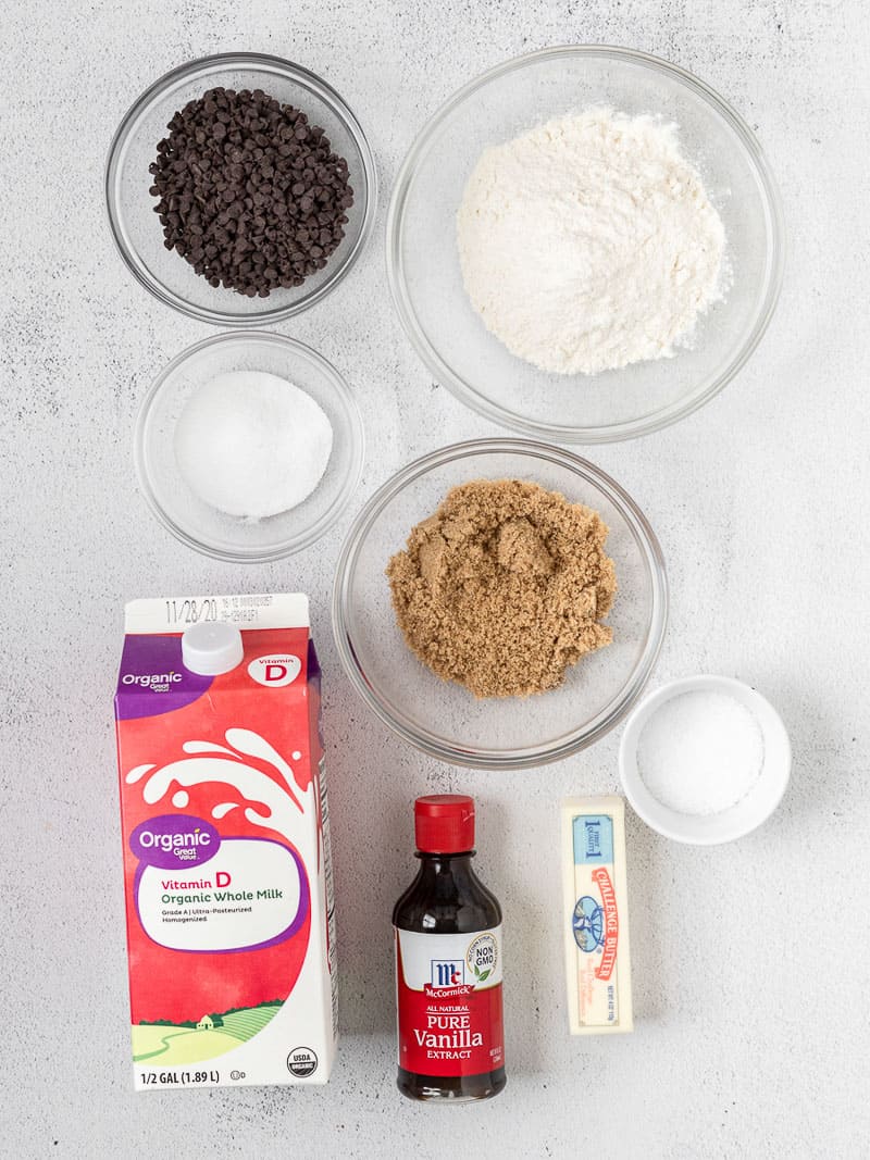 ingredients of edible eggless cookie dough