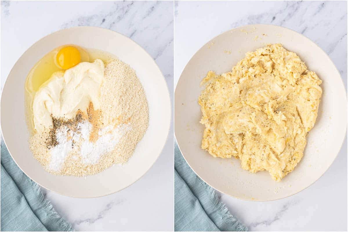 process shot for low carb garlic bread