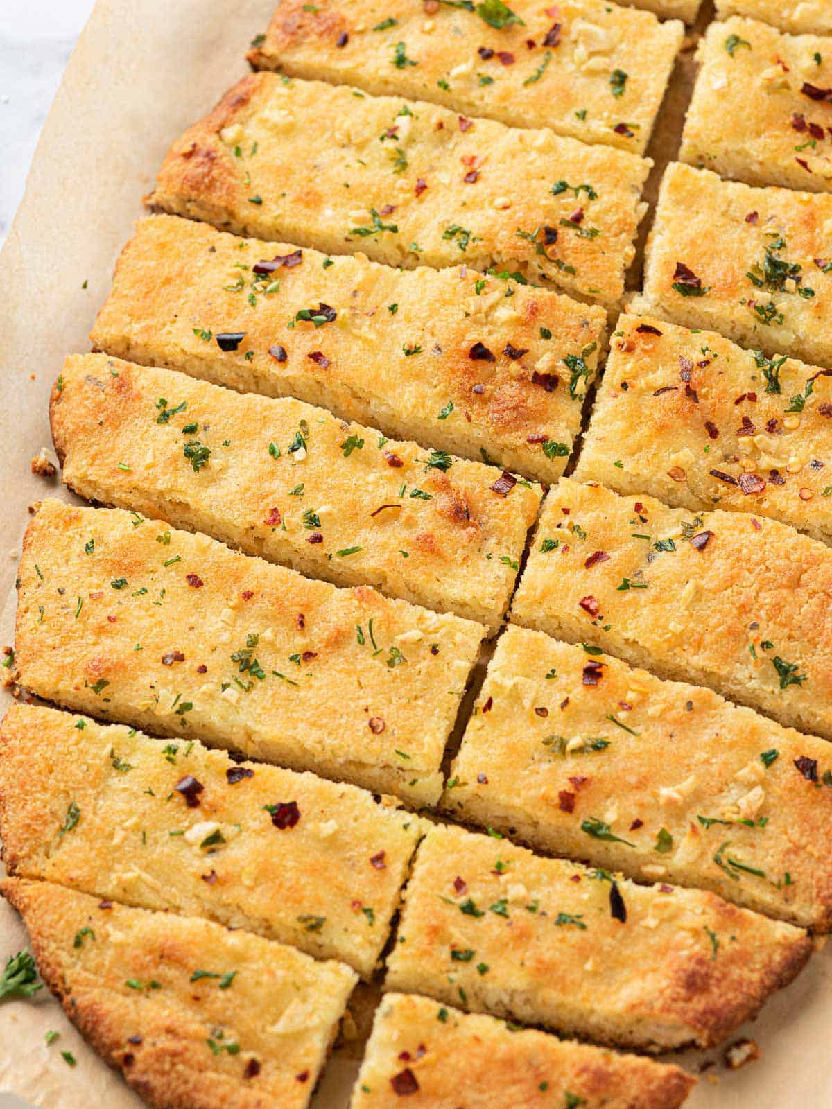 finished low carb garlic bread recipe