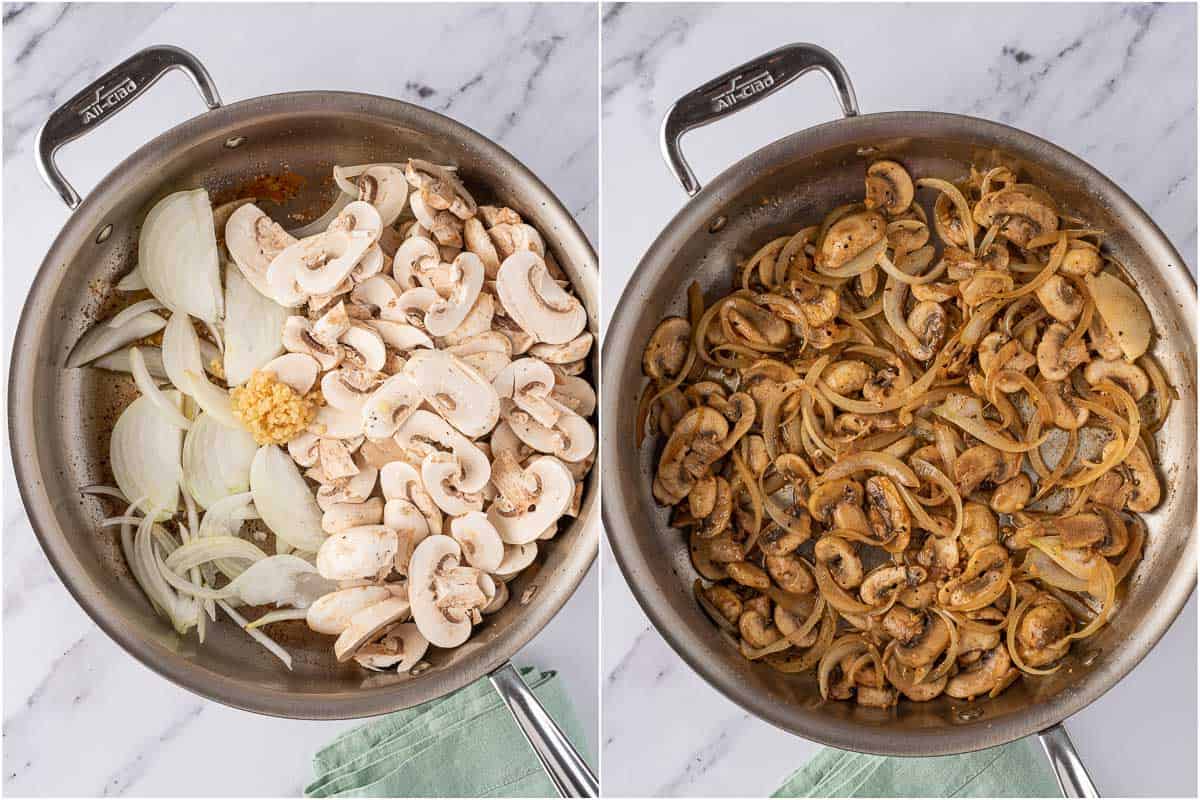 sauté mushroom in a skillet