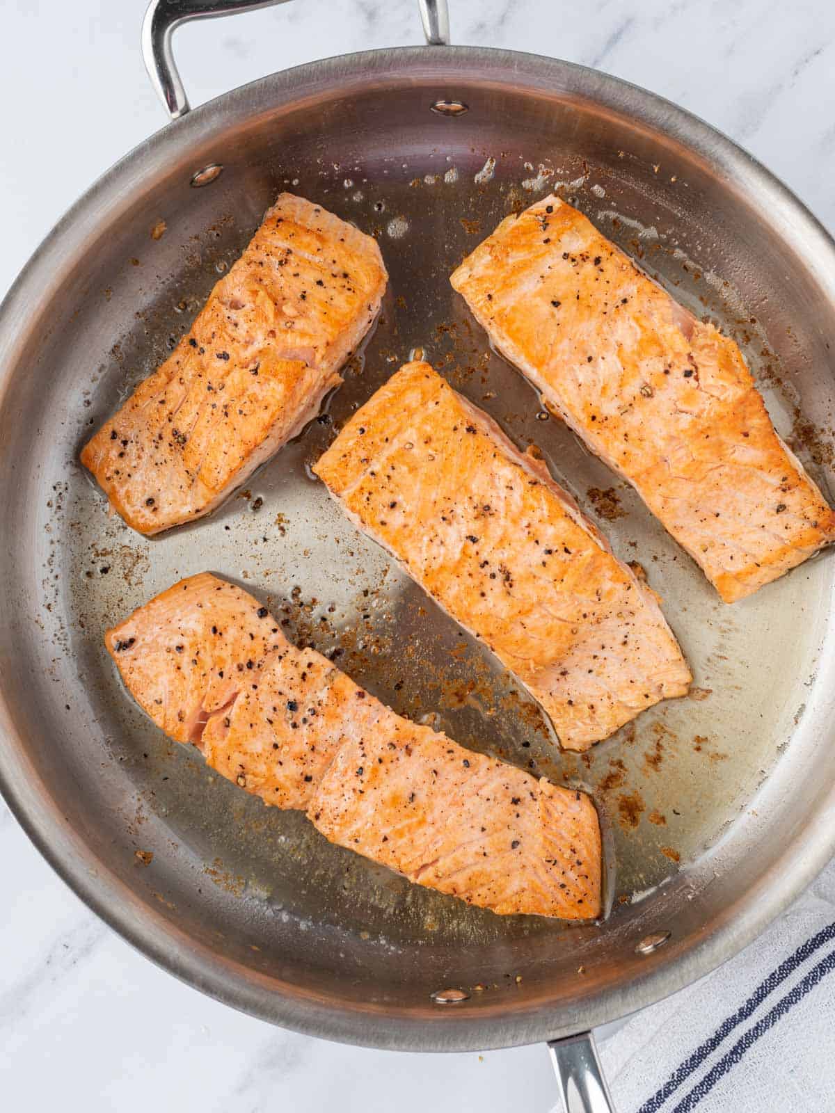 Salmon fillets seared.