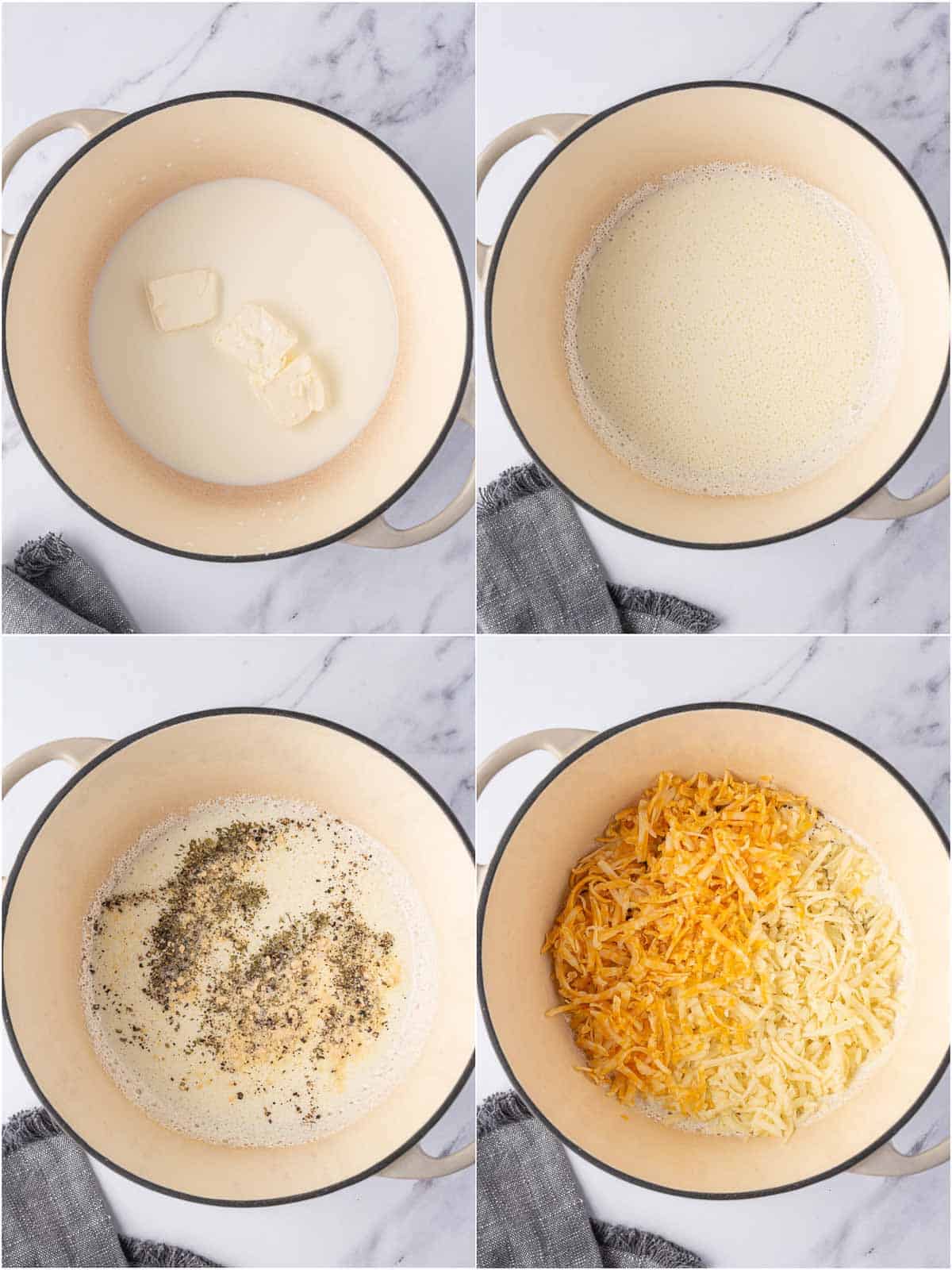 Process of making cheese sauce for keto mac and cheese