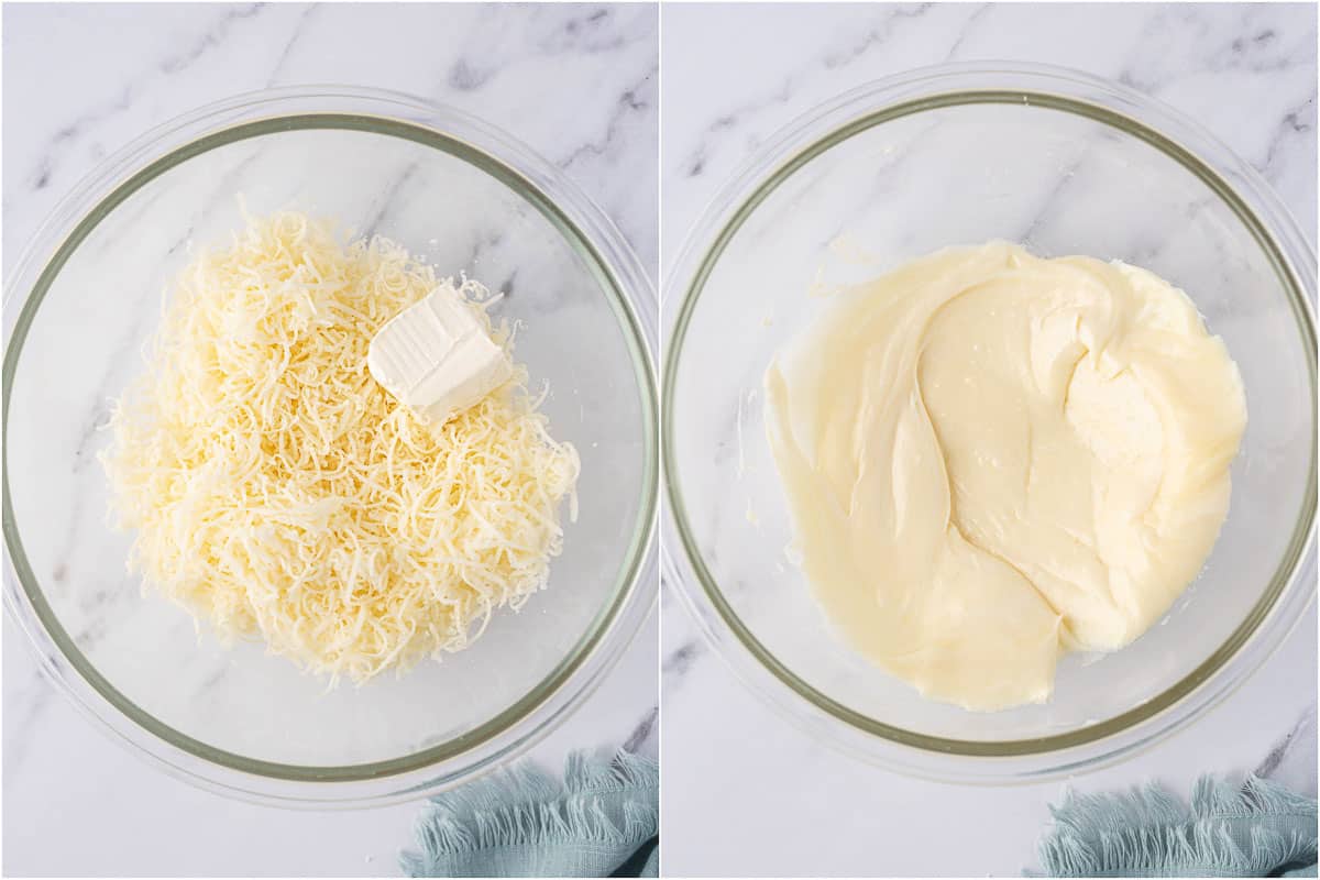 Process of melting cheese.