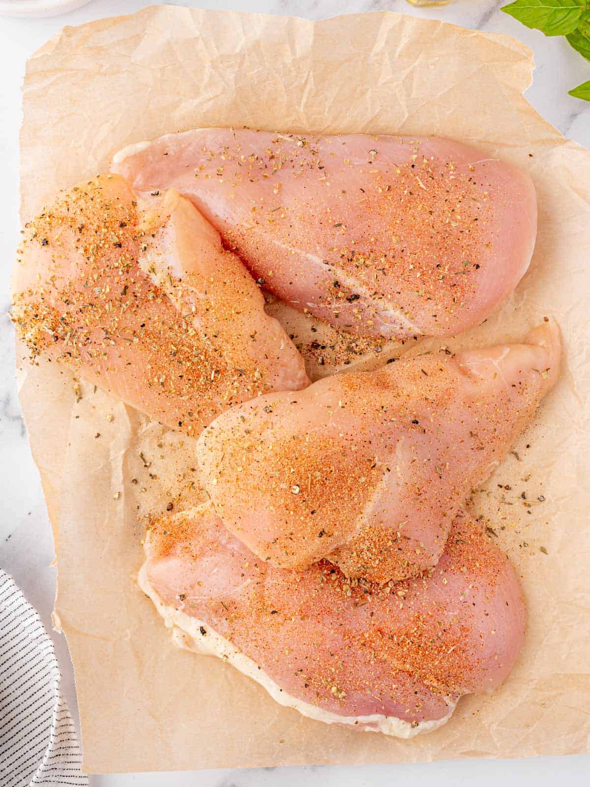 Chicken seasoned.