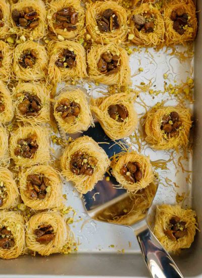 baklava bird nest after baking