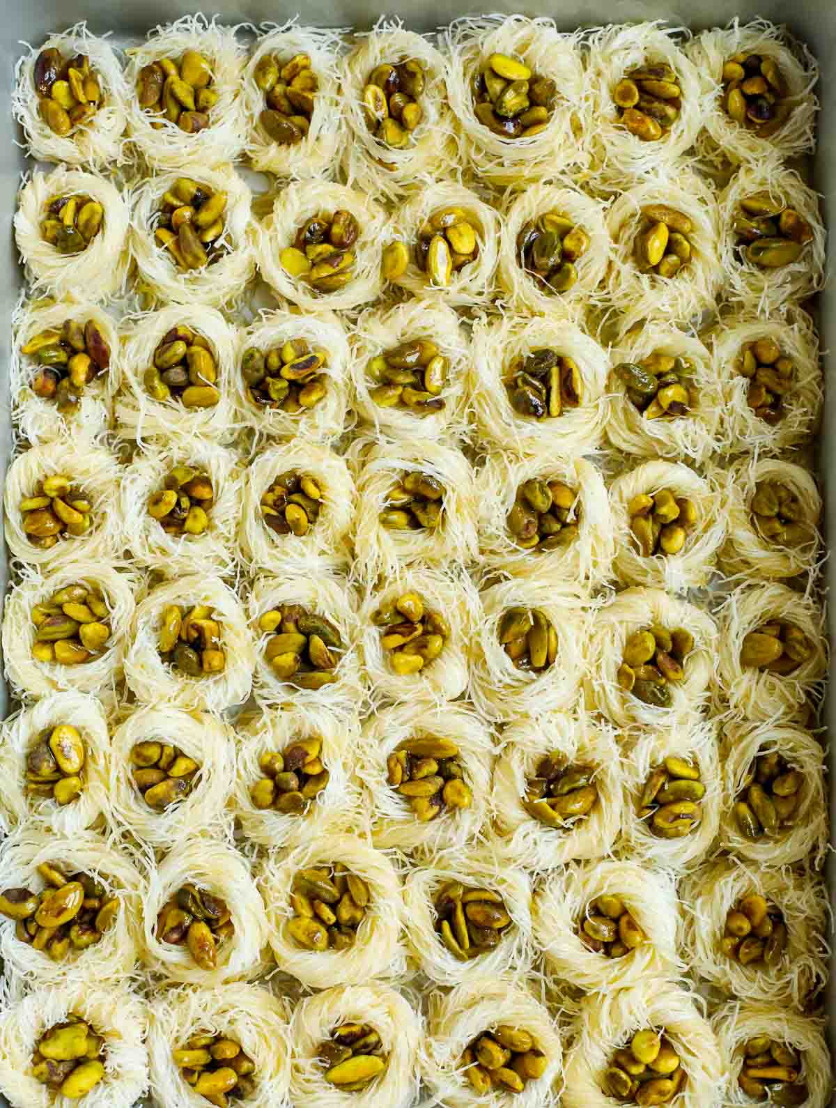 baklava nests before baking