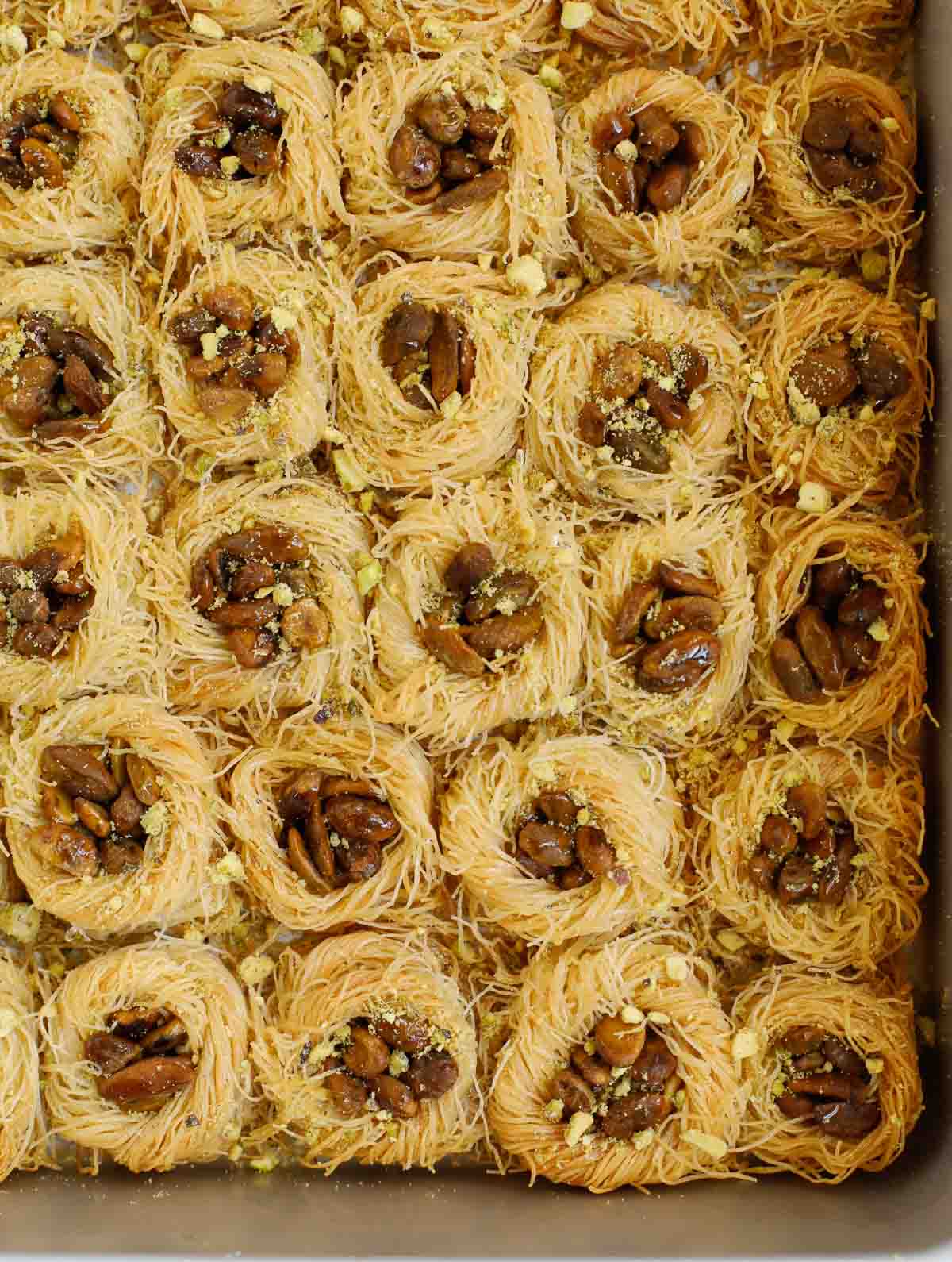 baklava bird nest after baking