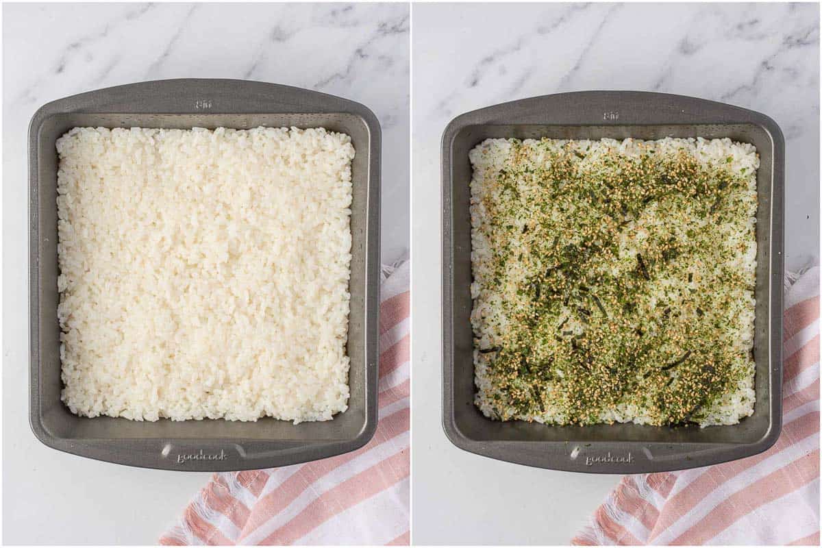 How to season rice for sushi bake.