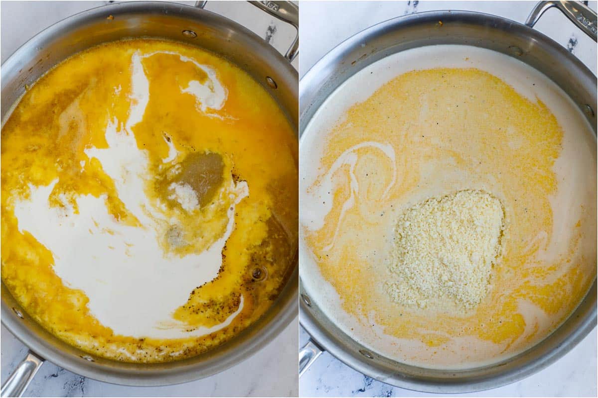 How to make lemon cream chicken pasta sauce.