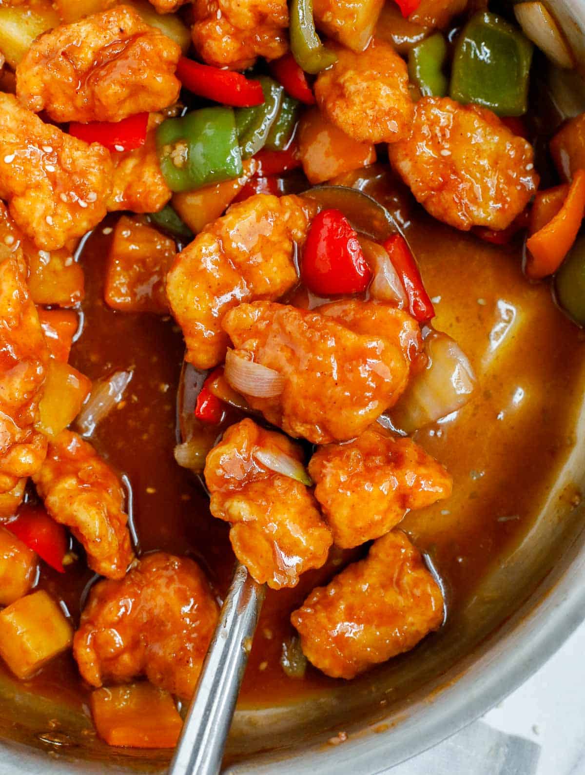 Spoonful of chinese sweet and sour chicken recipe