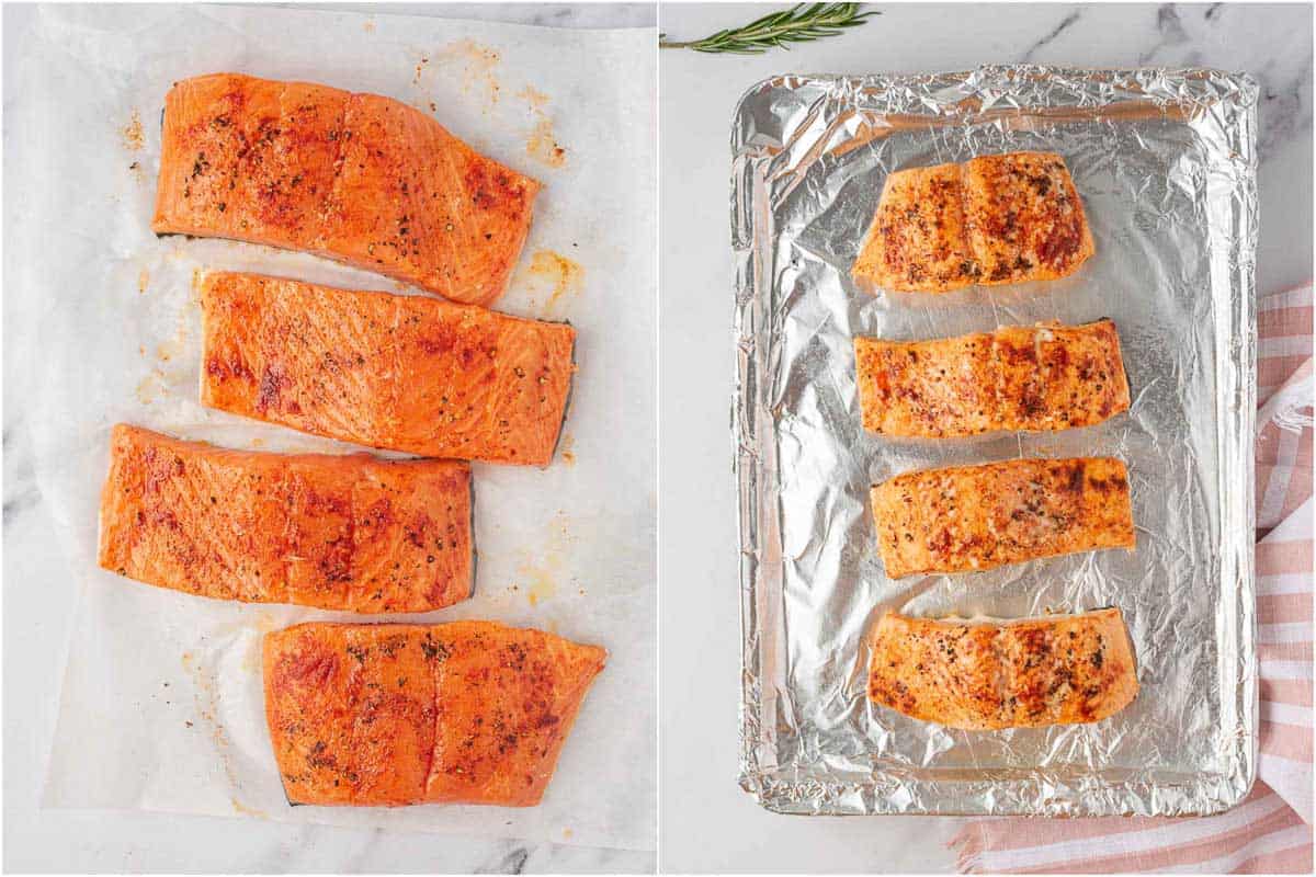 How to bake salmon with maple glaze.
