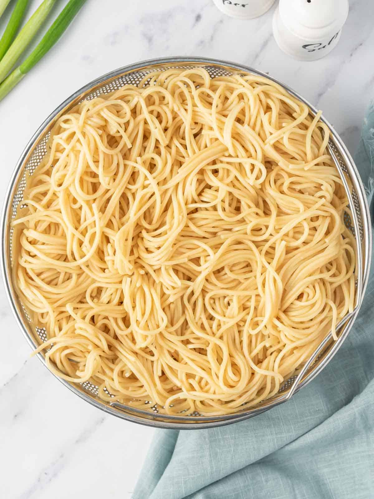 How to cook noodles for lo mein.