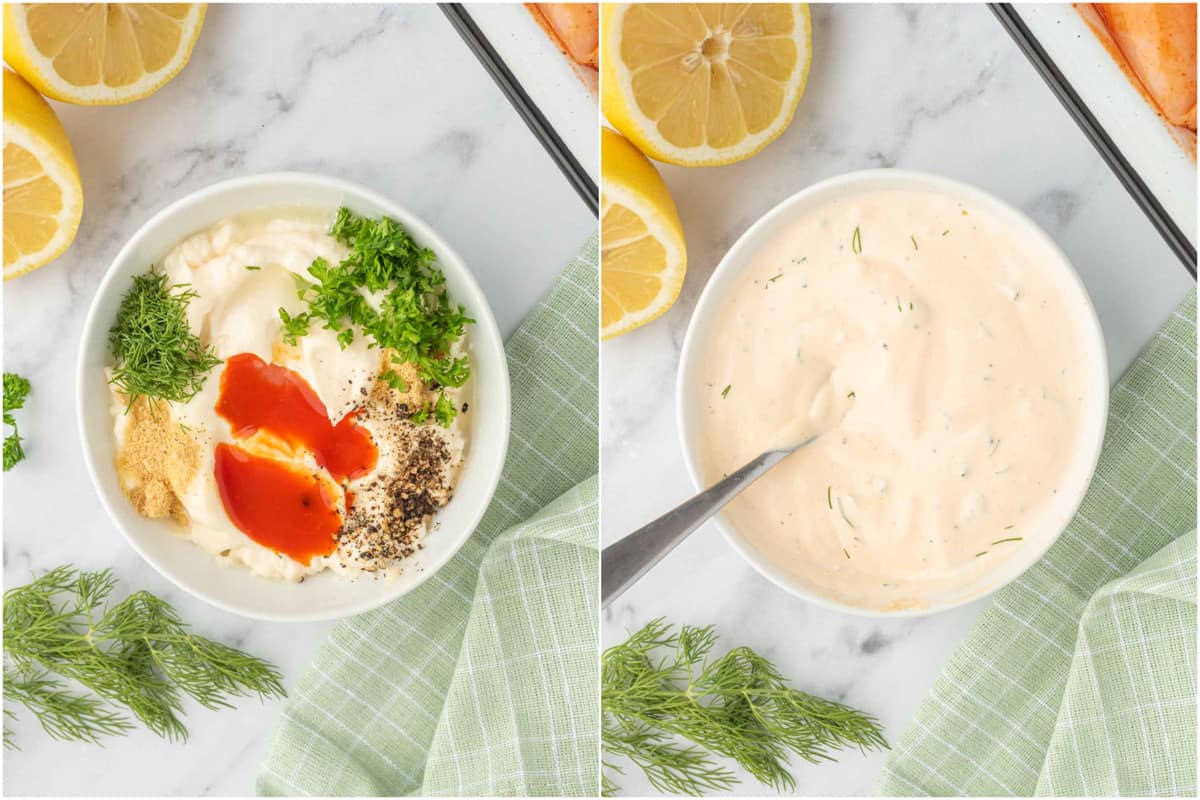 Process of making buffalo salad dressing.