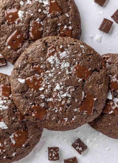 close up of a plant based cookies in a pile.