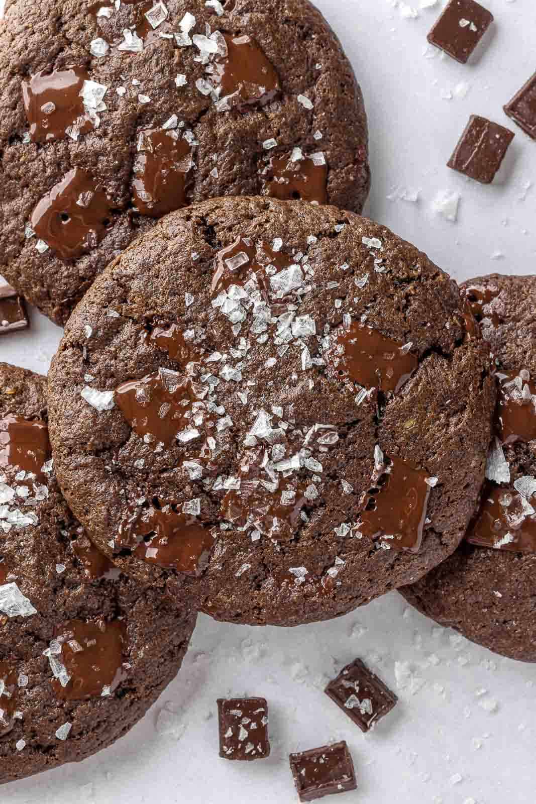 close up of a plant based cookies in a pile.