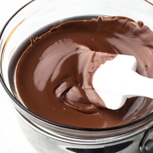 melted chocolate in a double boiler