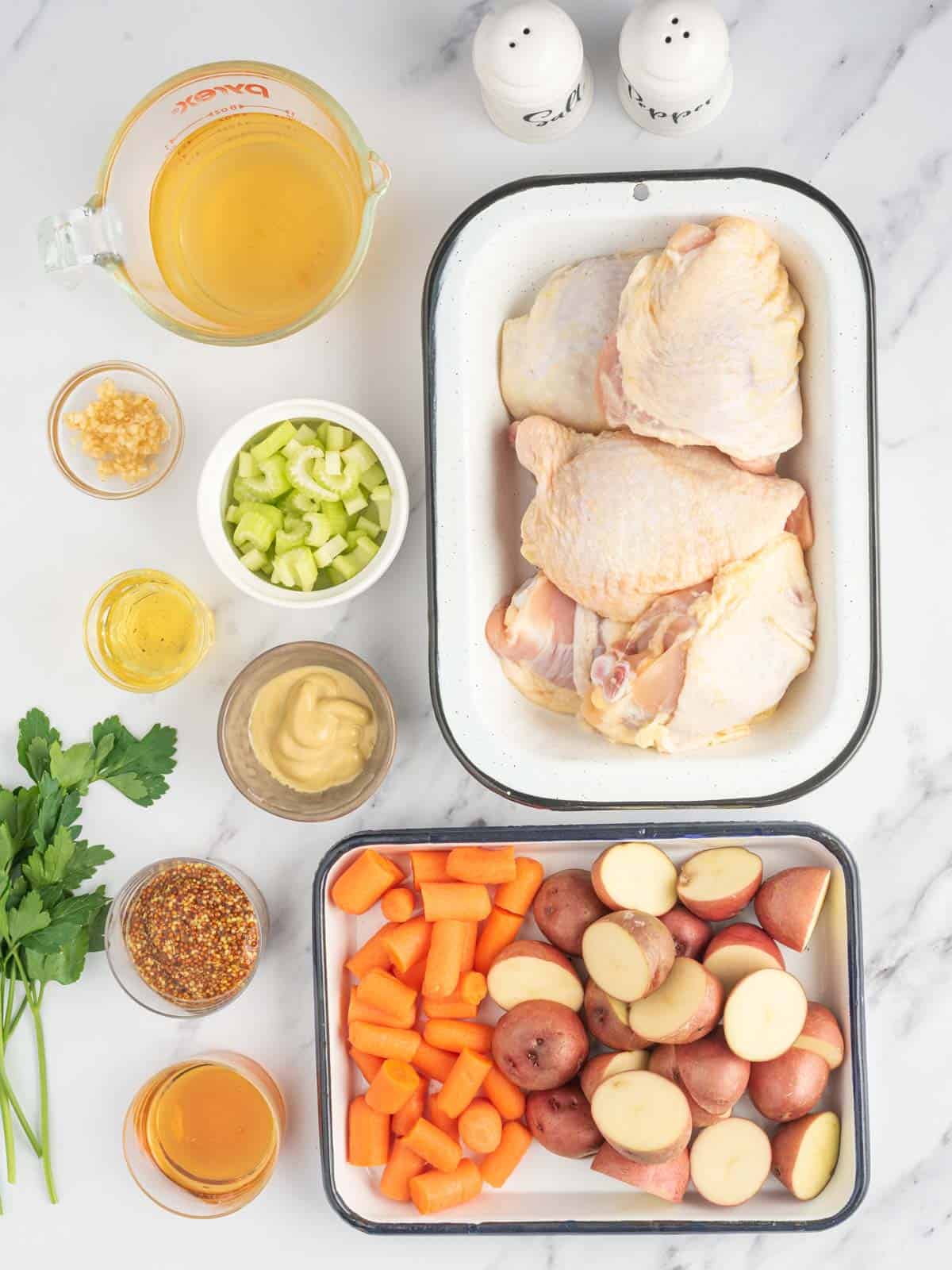 Ingredients needed for Instant Pot Chicken Stew.