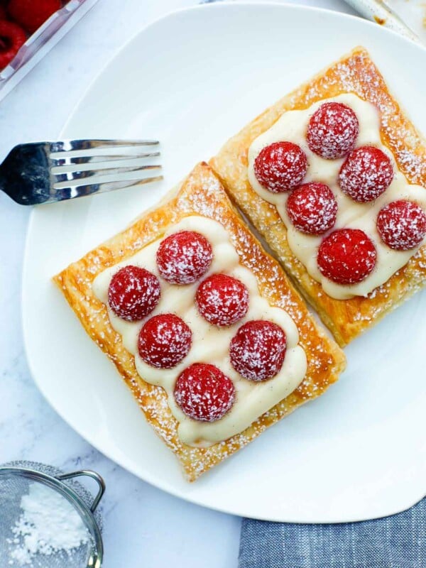 puff pastry cream in a tart