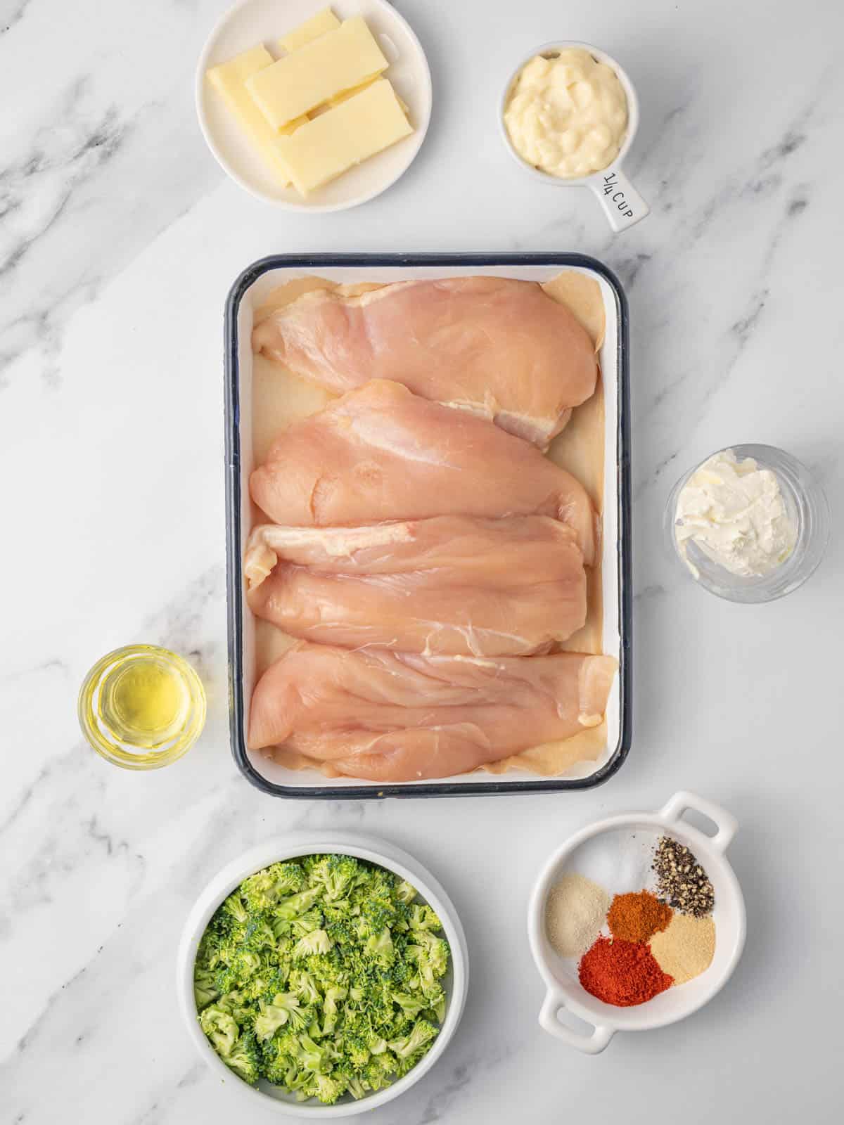 Ingredients needed for air fryer chicken breast.