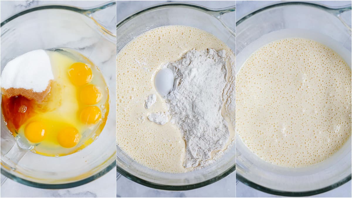 process showing the mixing of the cake.