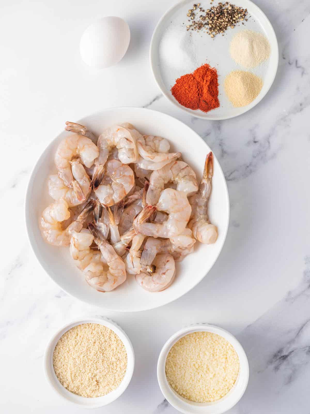 Ingredients needed for air fryer keto shrimp.