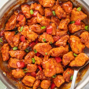 Chicken with Manchurian sauce is a skillet.