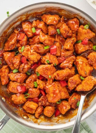 Chicken with Manchurian sauce is a skillet.