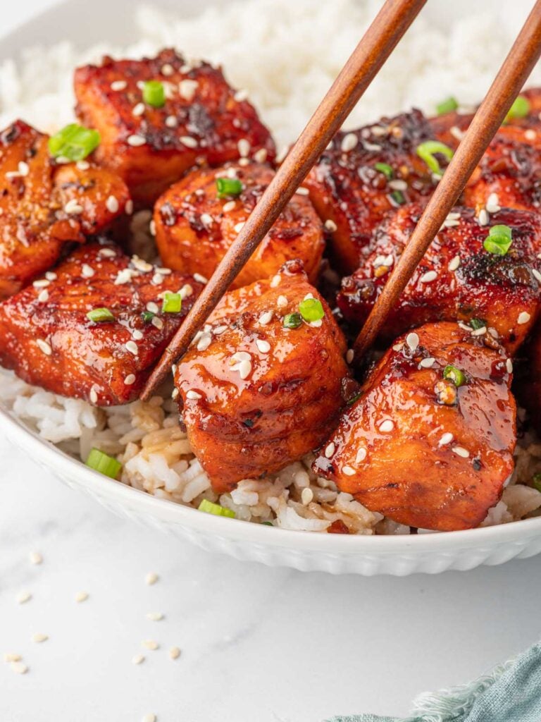 Honey Garlic Salmon Bites – Cookin' with Mima