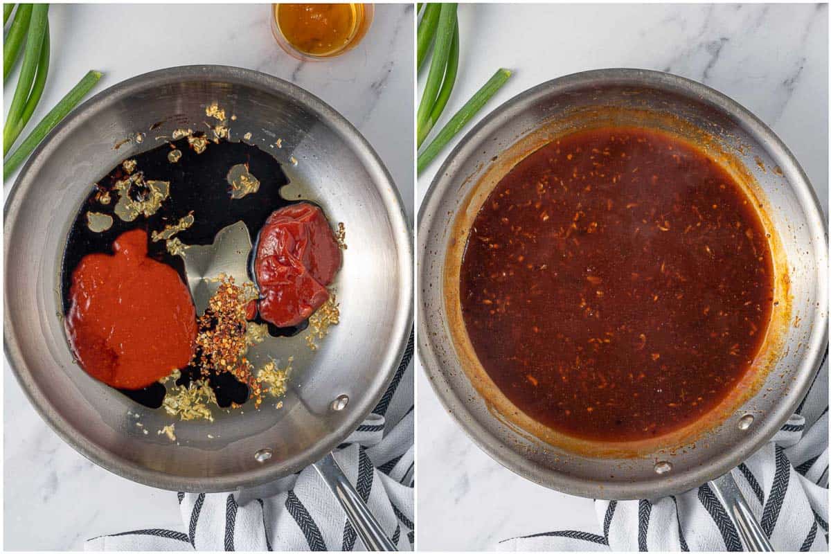 How to make a honey chilli sauce for potatoes.