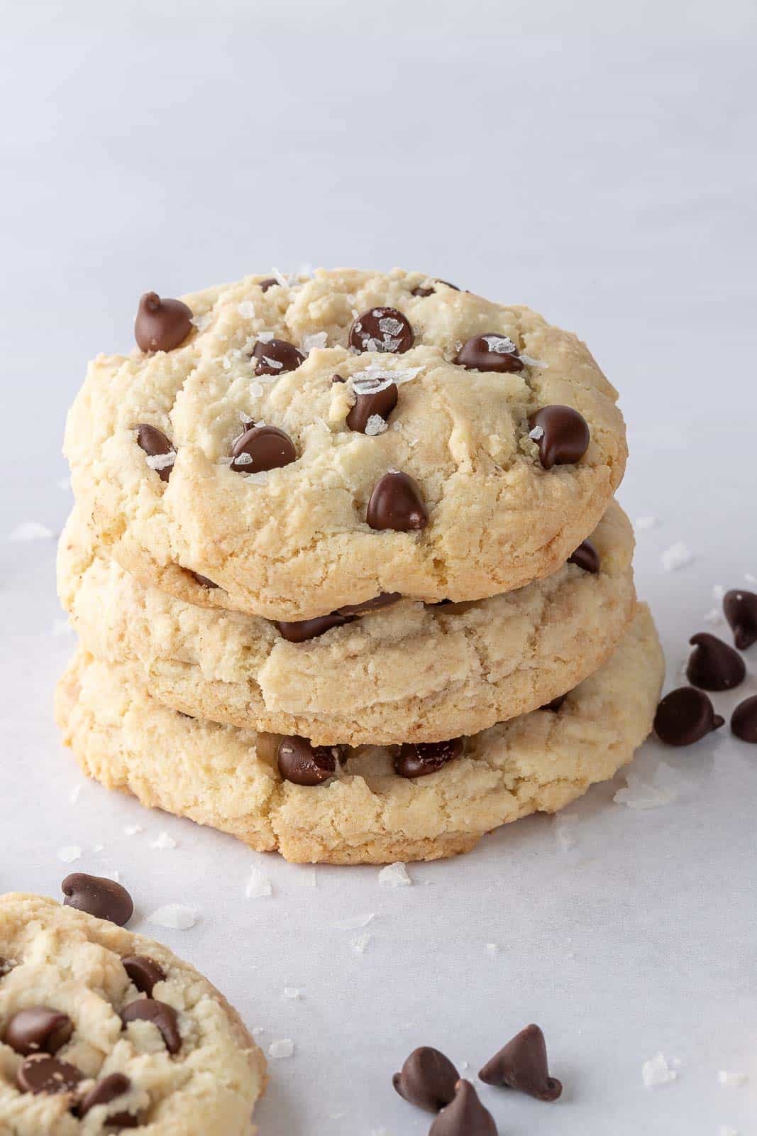 A pile of soft cookies made without eggs.