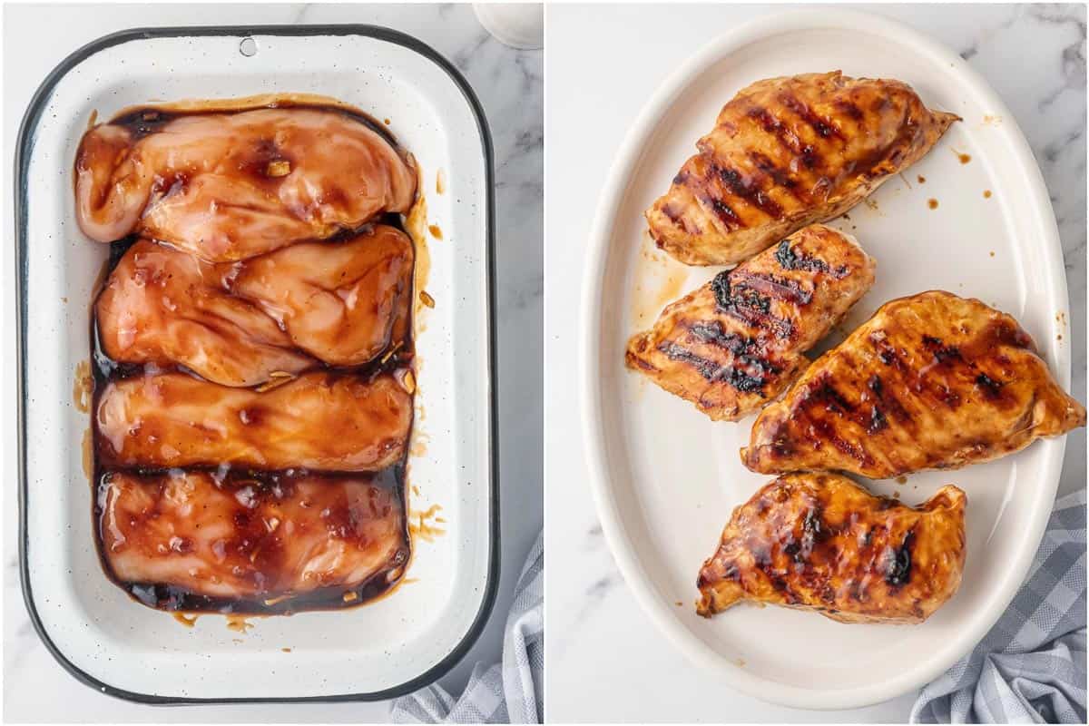 How to marinate and grill teriyaki chicken.