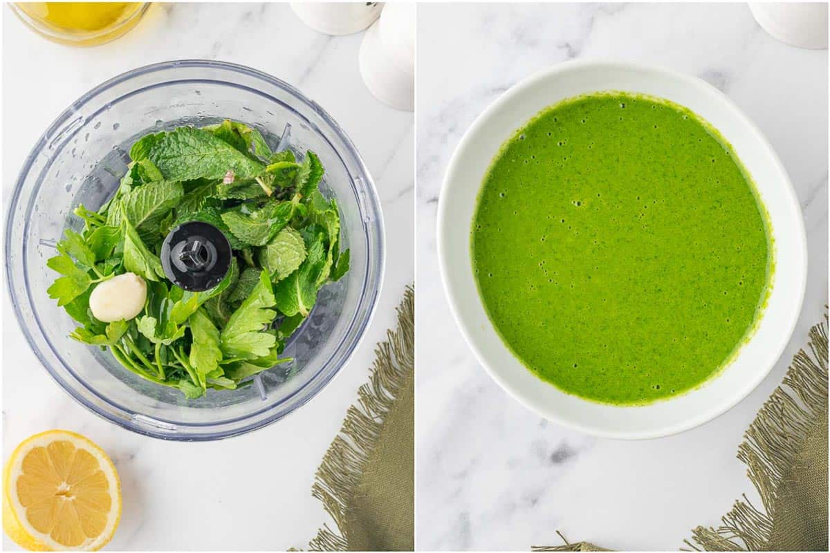 How to make mint herb sauce.