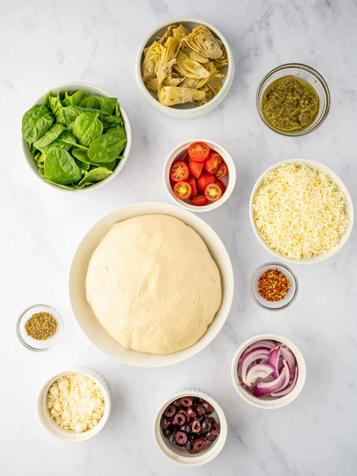 Ingredients needed for homemade pizza