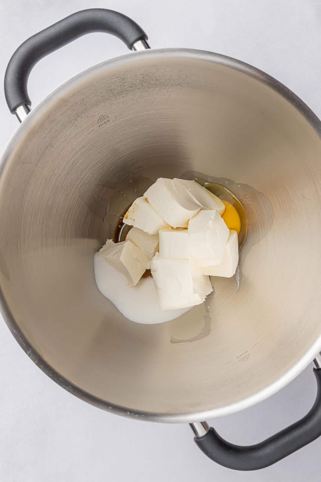 cheese and egg in a bowl.