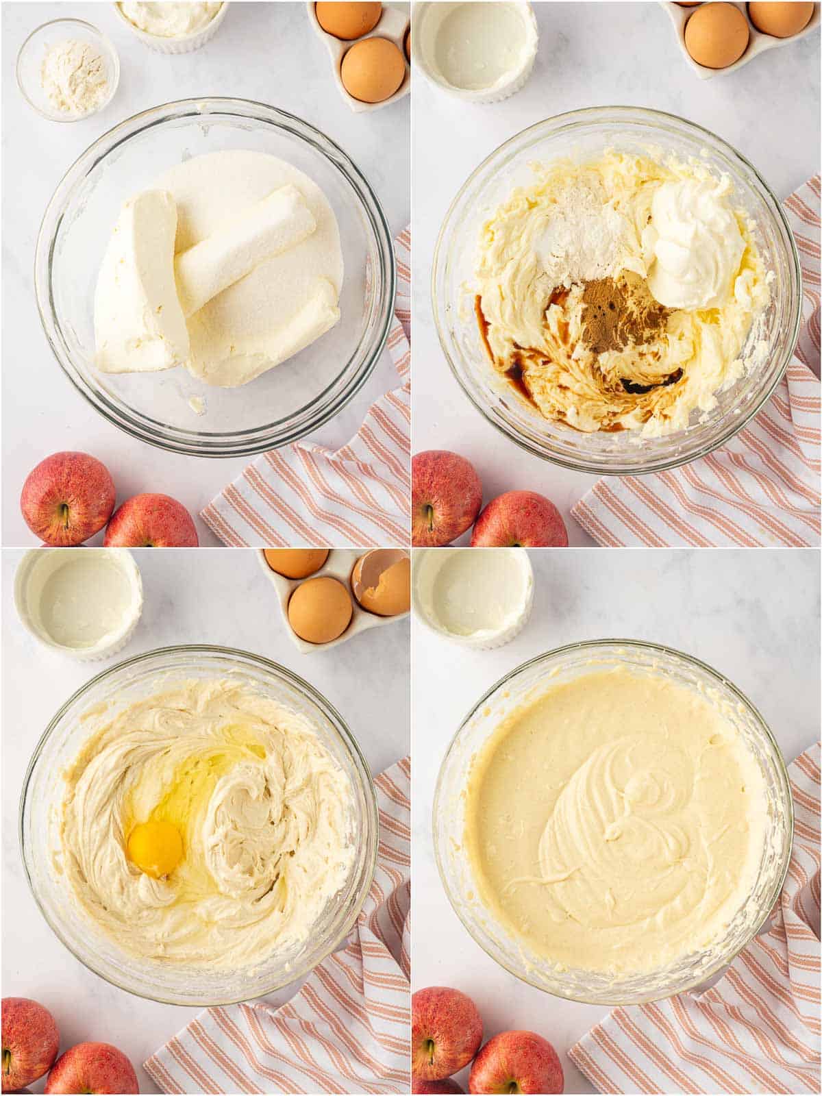 How to mix the creamy cheesecake filling.