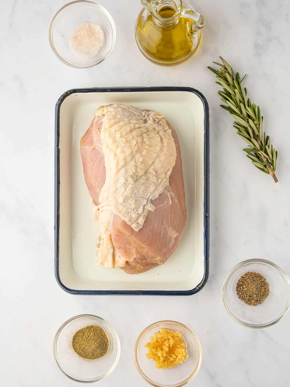 Ingredients needed for air fryer turkey breast.