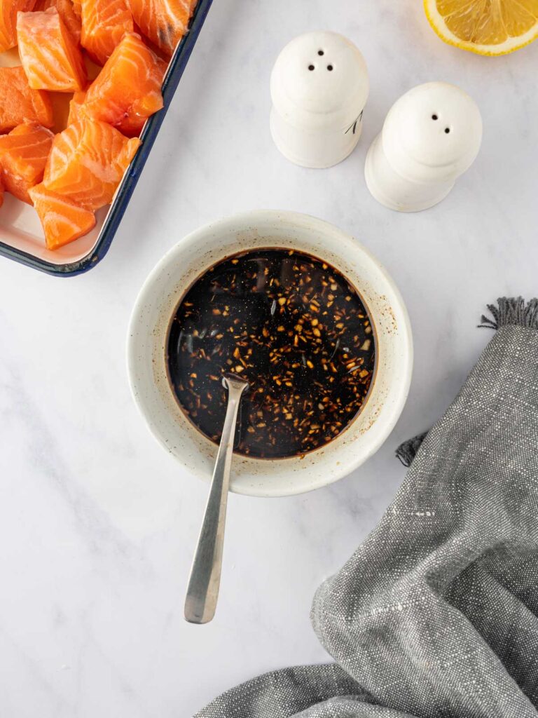 Homemade teriyaki sauce in a bowl.