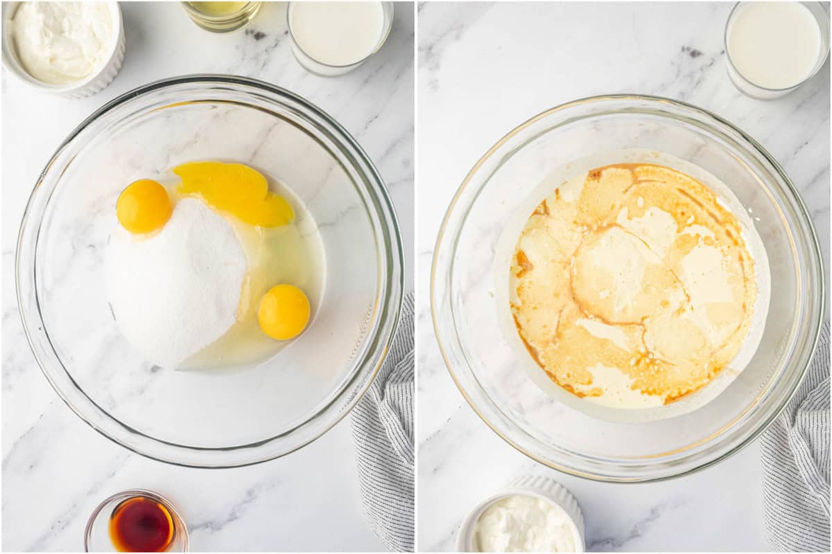 Wet batter for cake.