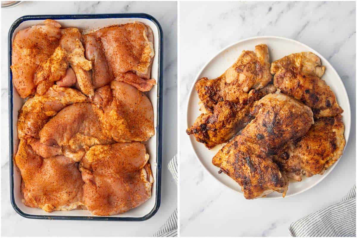 Marinated and cooked cajun chicken.
