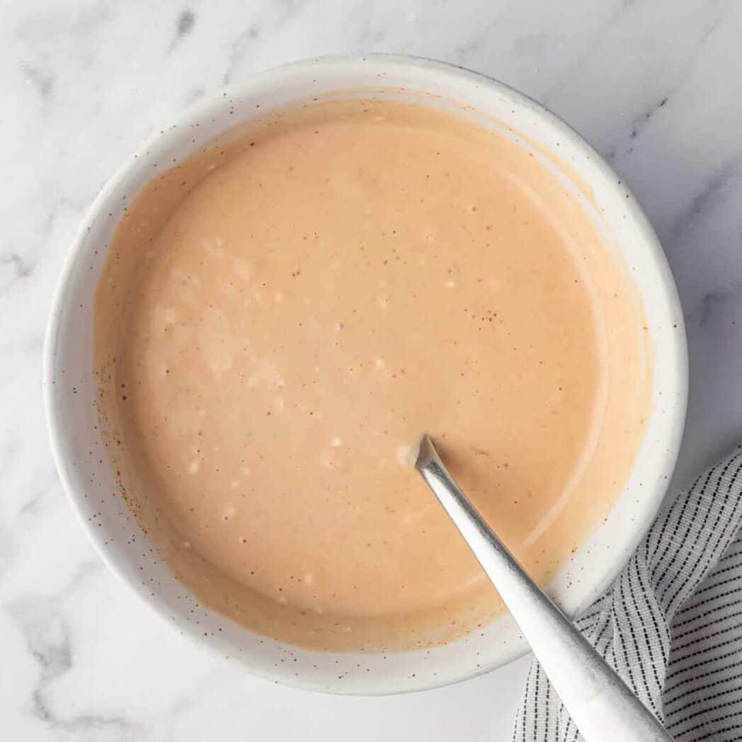 Sauce for dipping cajun fried shrimp.