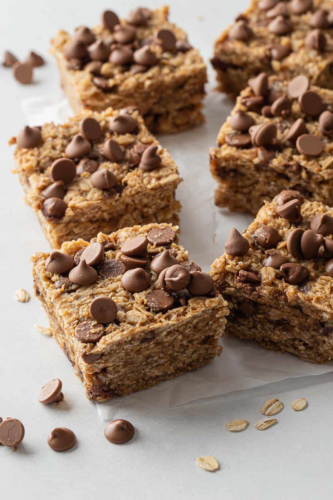 6 oatmeal bar squares.