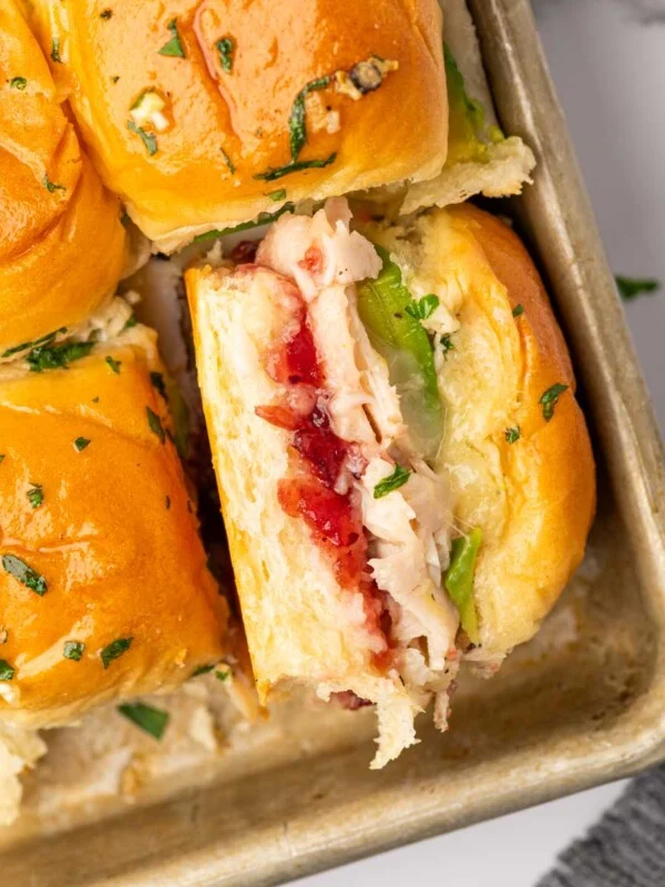 Hawaiian roll turkey siders showing side ways.